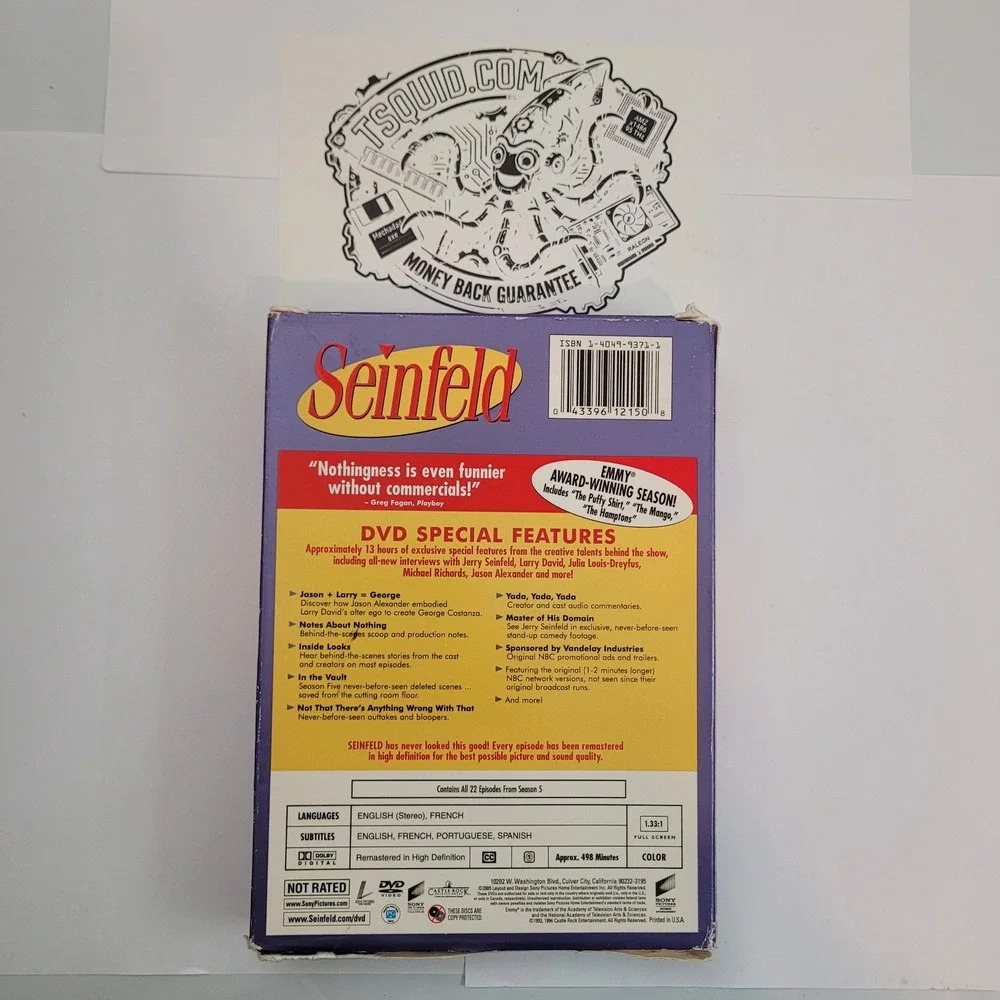 Sony Seinfeld Season 5 DVD Box Set 4-Disc 22 Episodes Remastered